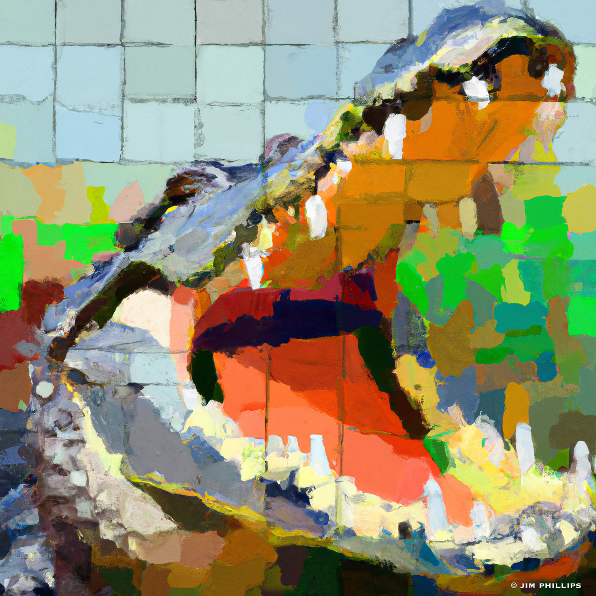 Impressionistic Alligator 002 by Jim Phillips 