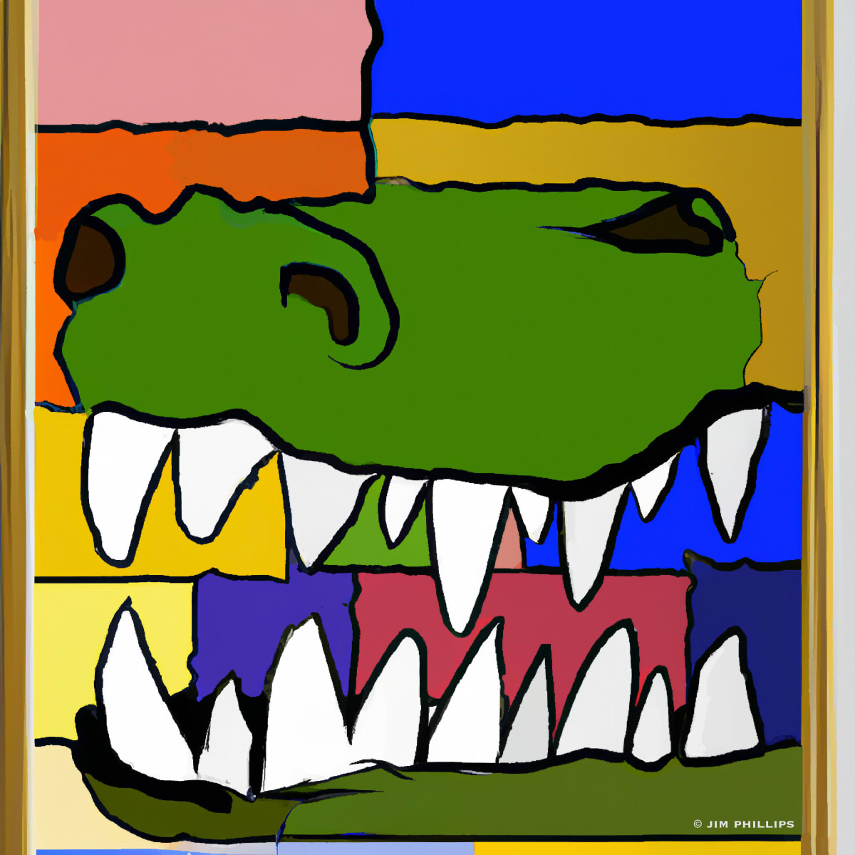 Alligator - abstract 009 by Jim Phillips 