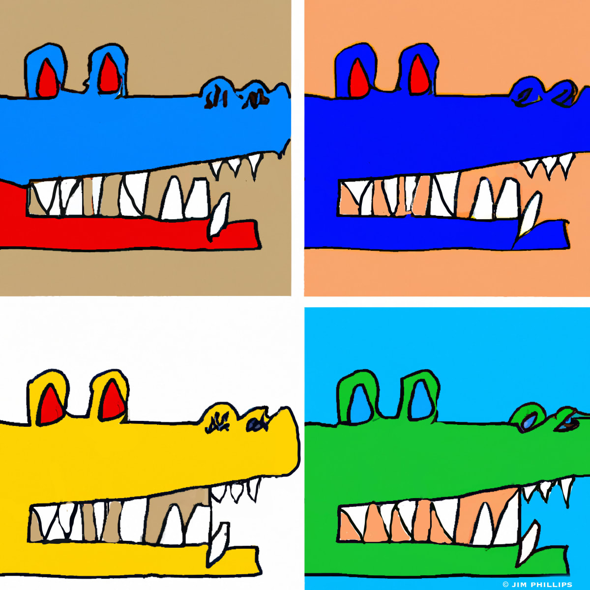 Alligator - abstract 005 by Jim Phillips 