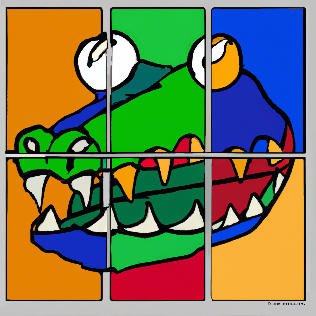 Alligator - abstract 004 by Jim Phillips 