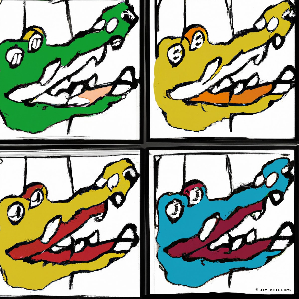 Alligator - abstract 001 by Jim Phillips 