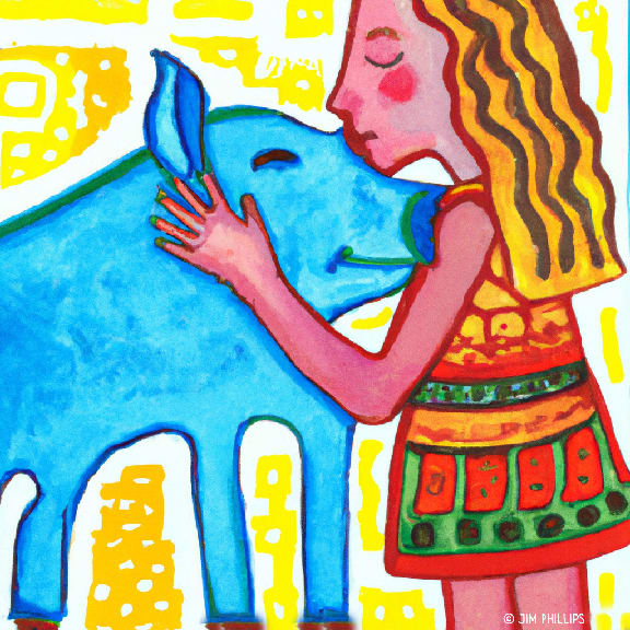 Folk Art Pigs - 002 by Jim Phillips 