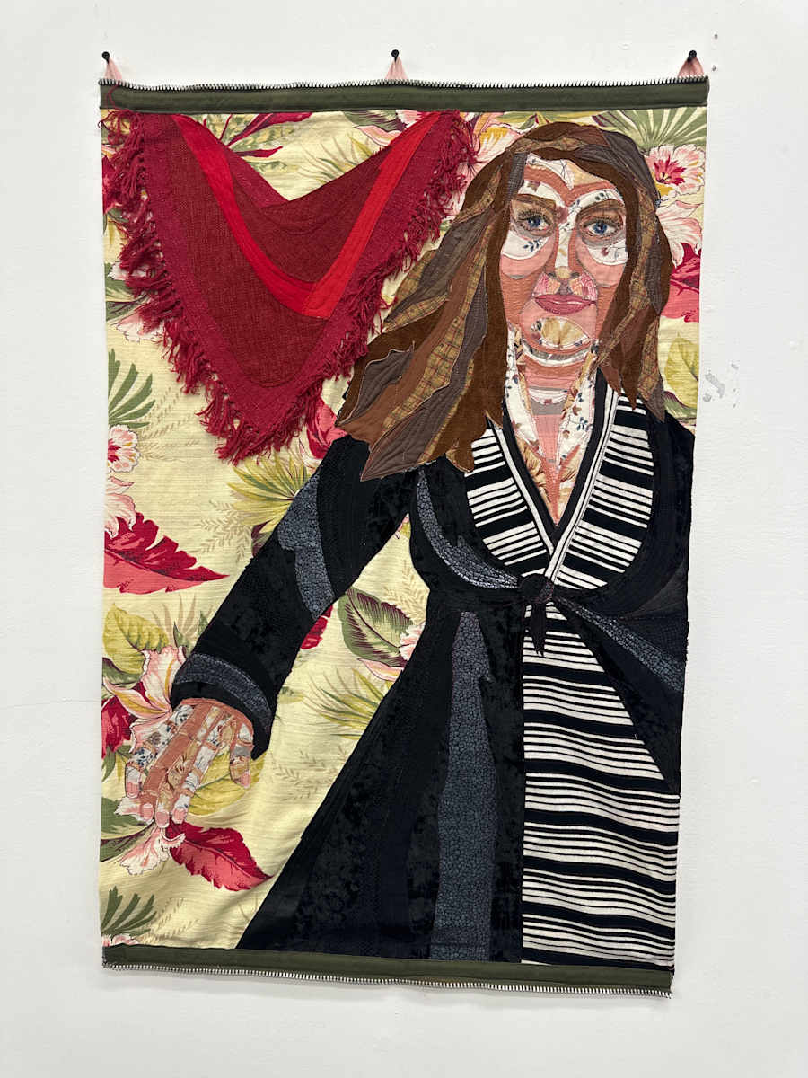 Self Portrait with my Great Grandmother’s Shawl, 2023. by A. Laura Brody 