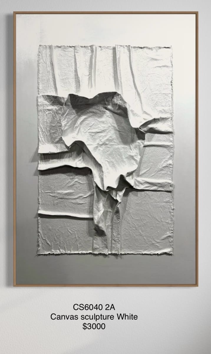CS6040 2A Canvas Sculpture White by Michael Denny Art, Image 3.