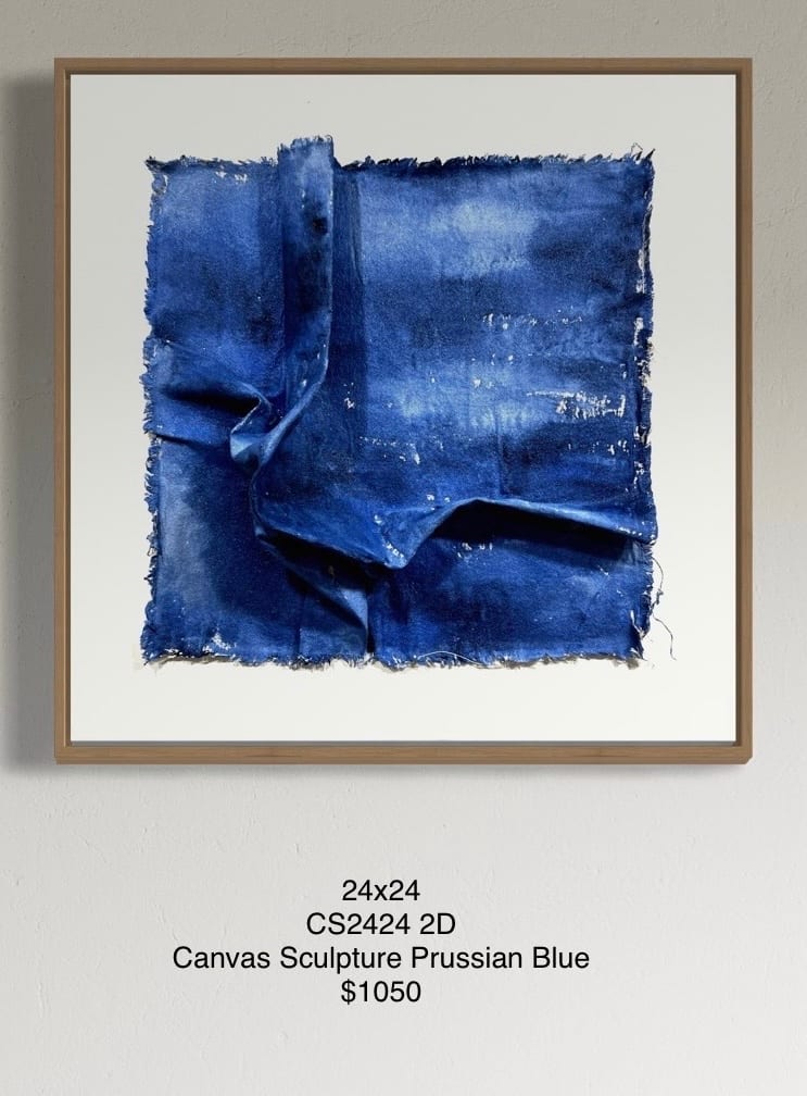 CS2424 2D Canvas Sculpture Prussian Blue by Michael Denny Art, Image 2.