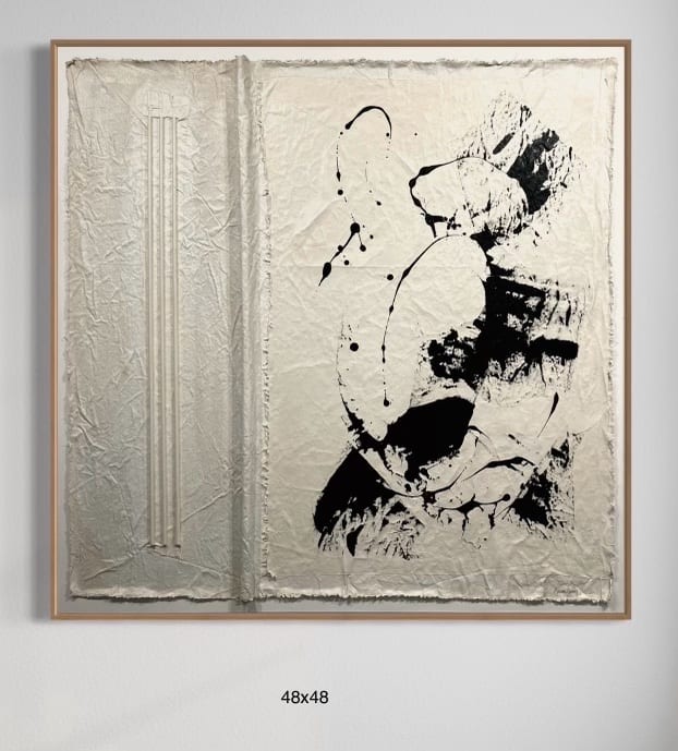 NS4848 F Natural with Black Abstract by Michael Denny Art 