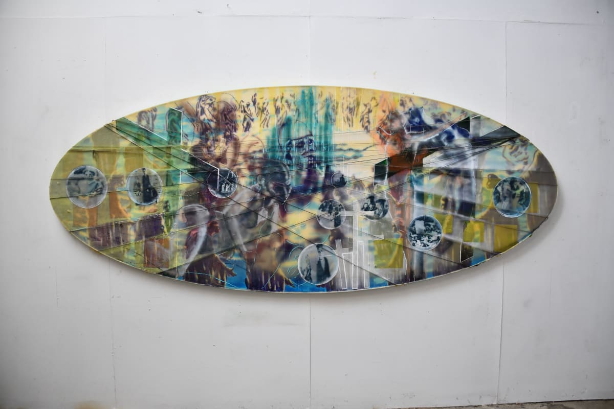 Jerusalem (2001-2006) by Nicholas Wyatt  Image: Jerusalem (2001-2006). Mixed media on Panel. 48 x 120 inches.
 (122 x 305 cm) by Nicholas Wyatt. 
(photo credit: John Stone).