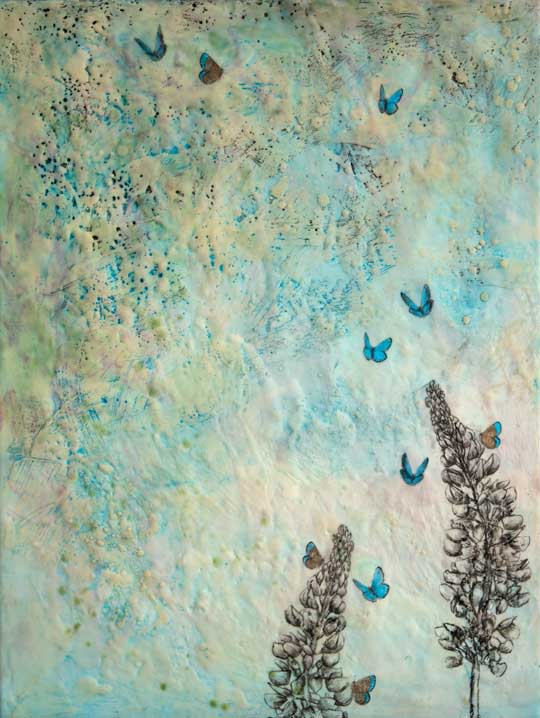 Karner Blue Butterfly and Wild Blue Lupine 1 by Carrie Baxter 