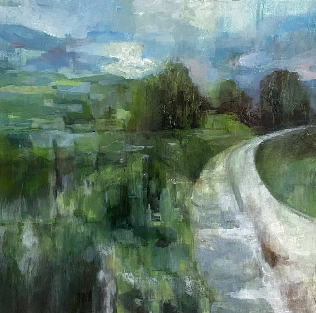Green Lane by Jo York  Image: Green Lane
Multi layered acrylics on canvas in a bespoke floater frame