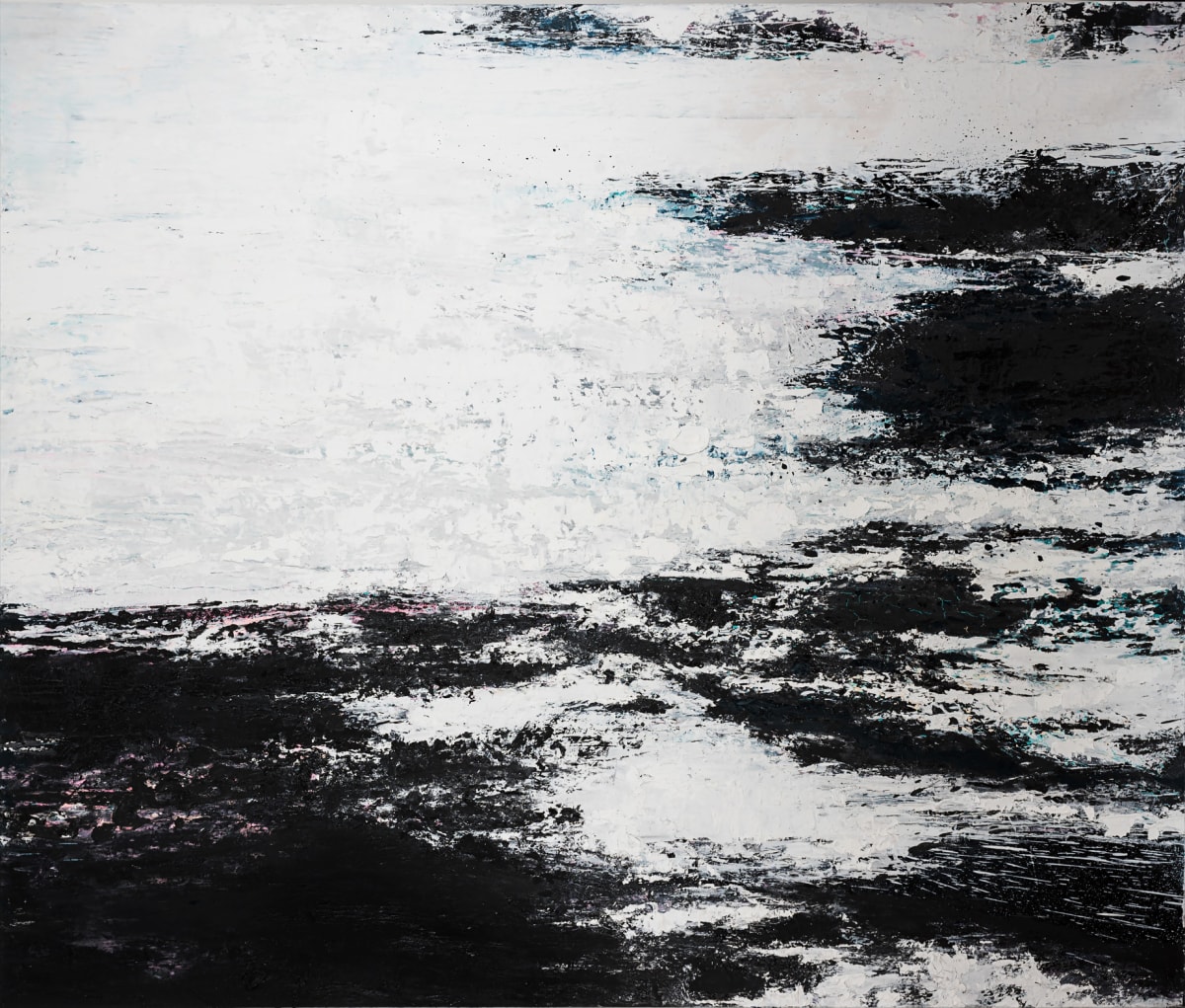 In Between (Framed in Deep Gold Floater Frame) by Roslyne Smith  Image: Framed Thick Oil (Impasto) Painting