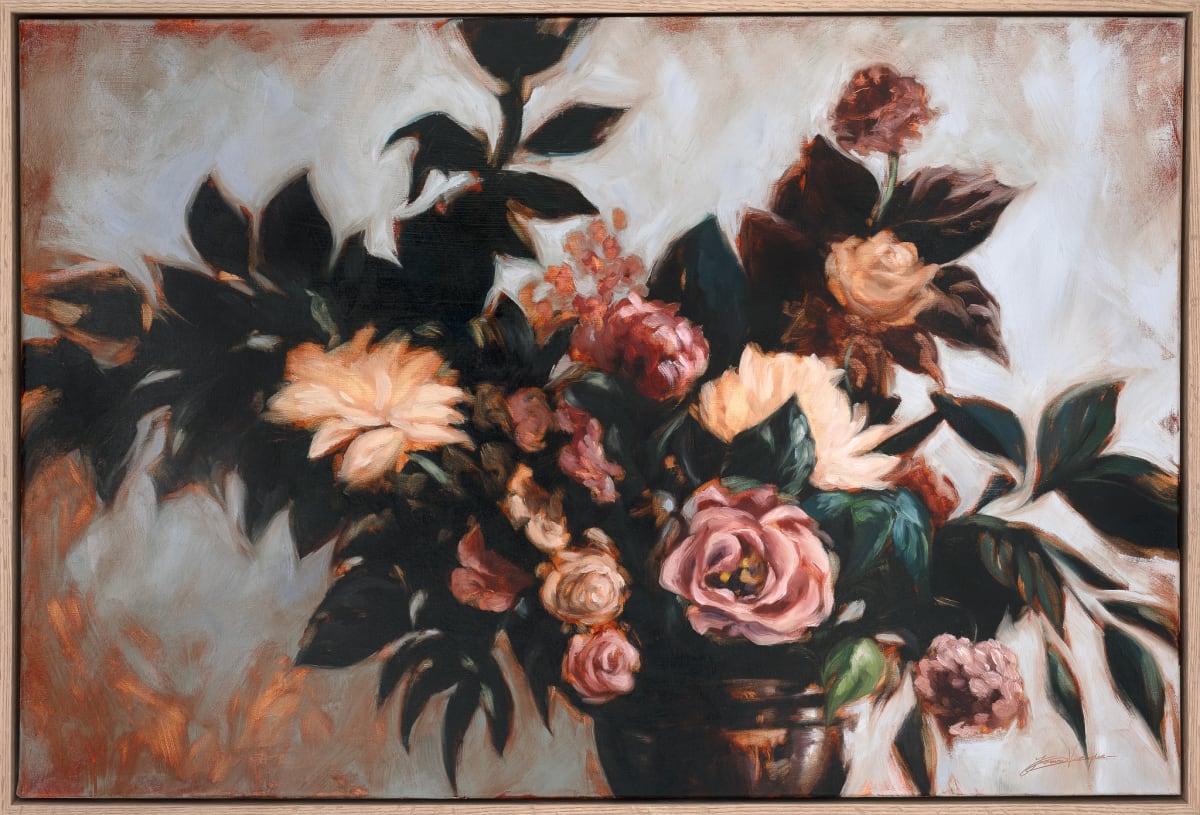 Wild Symphony by Jasmine Veronique  Image: Wild Symphony is an oil painting celebrating wildness. My intention with the movement of the brushstrokes was to bring the flowers to life, imbuing them with energy, creating an atmosphere of joy and camaraderie. 