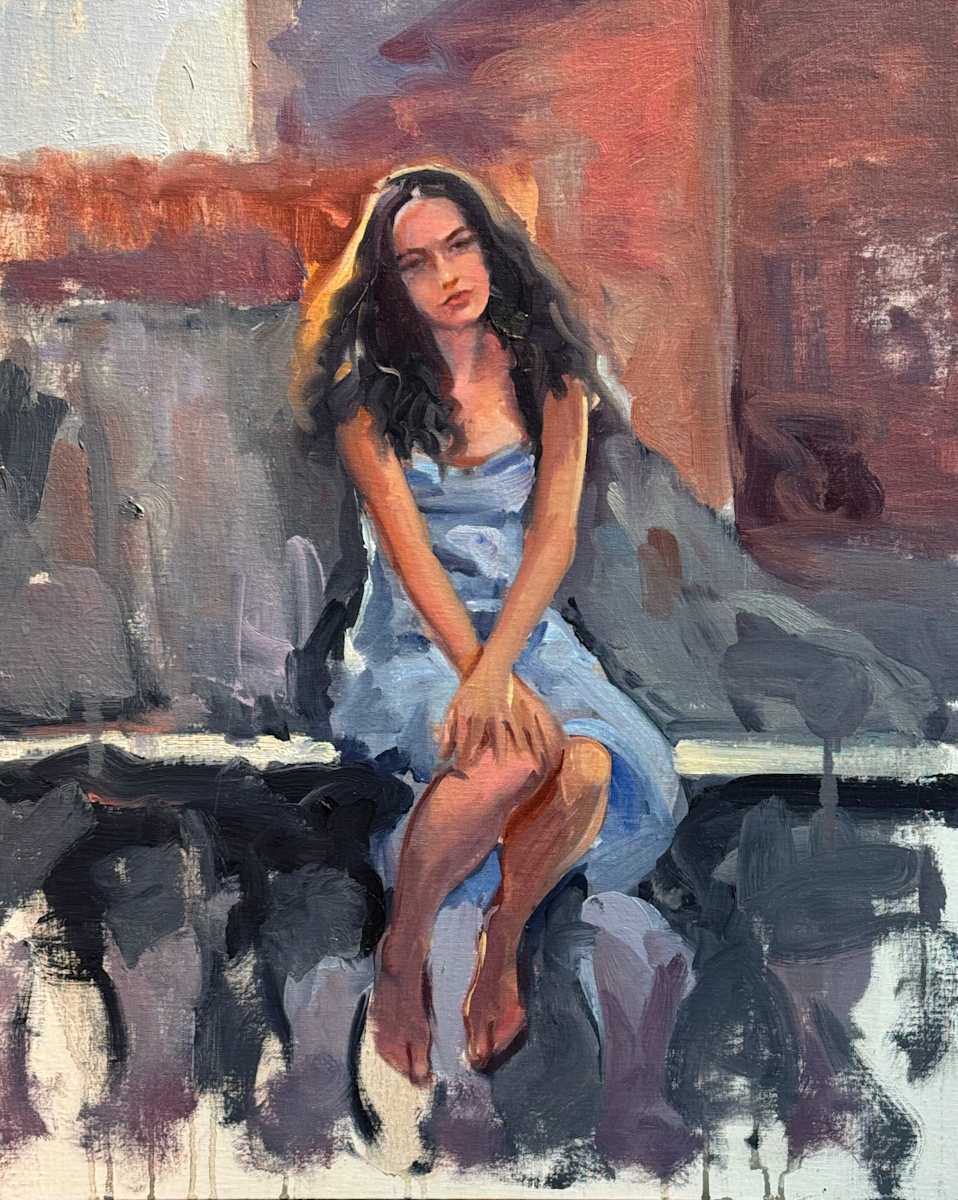 Study Blue Dress by keith wicks 