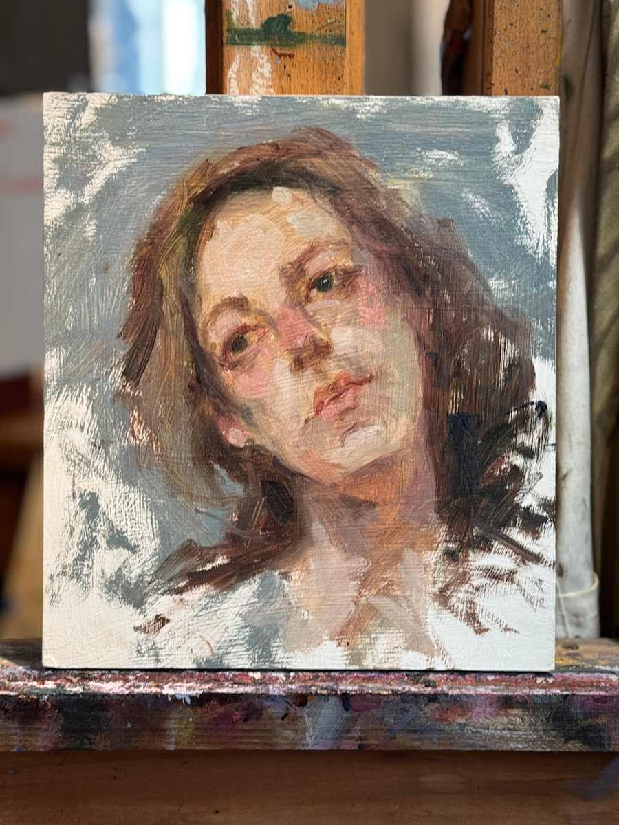 Portrait Head Study in Grey by keith wicks 