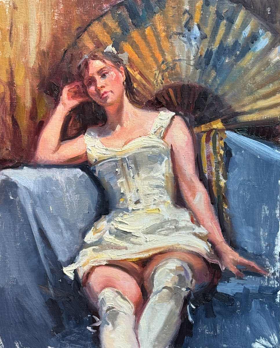 White Dress & Stockings  Study by keith wicks 