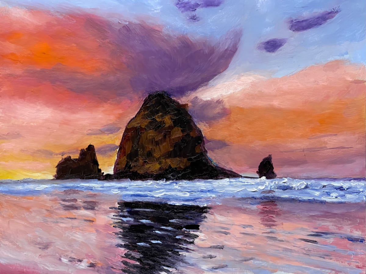 24.006 Haystack Rock Sunset by Anton Mogilevsky 