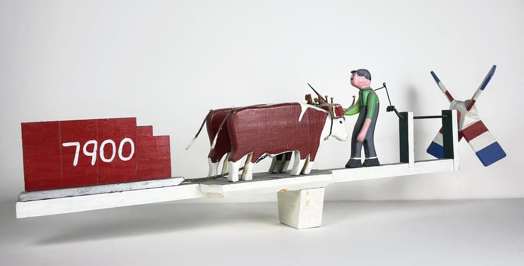 Oxen Team Weathervane by Mark Robichaud 