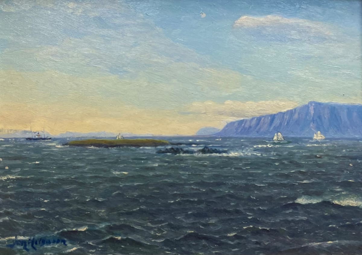 Faxaflói with Esja Mountain in Background by Jon Helgason 