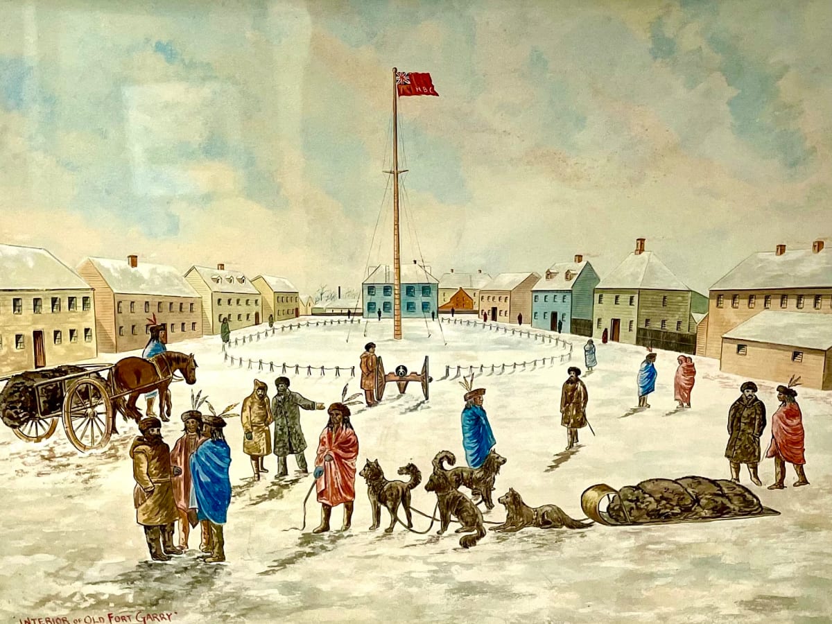 Interior of Fort Garry. (A vanished Scene in the early History of our Winnipeg.) by Ernest J. Hutchins 