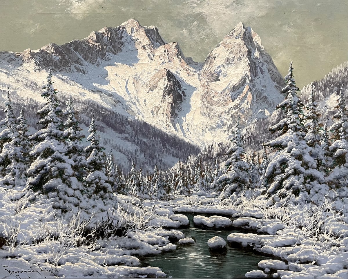Flowing River with Mountains by Laszlo Neogrady, Image 1.