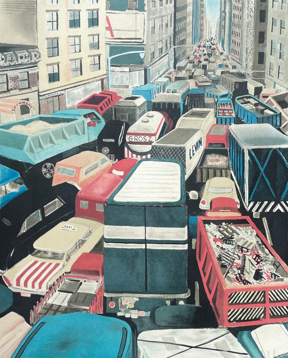 Second Avenue by Robert Cenedella 