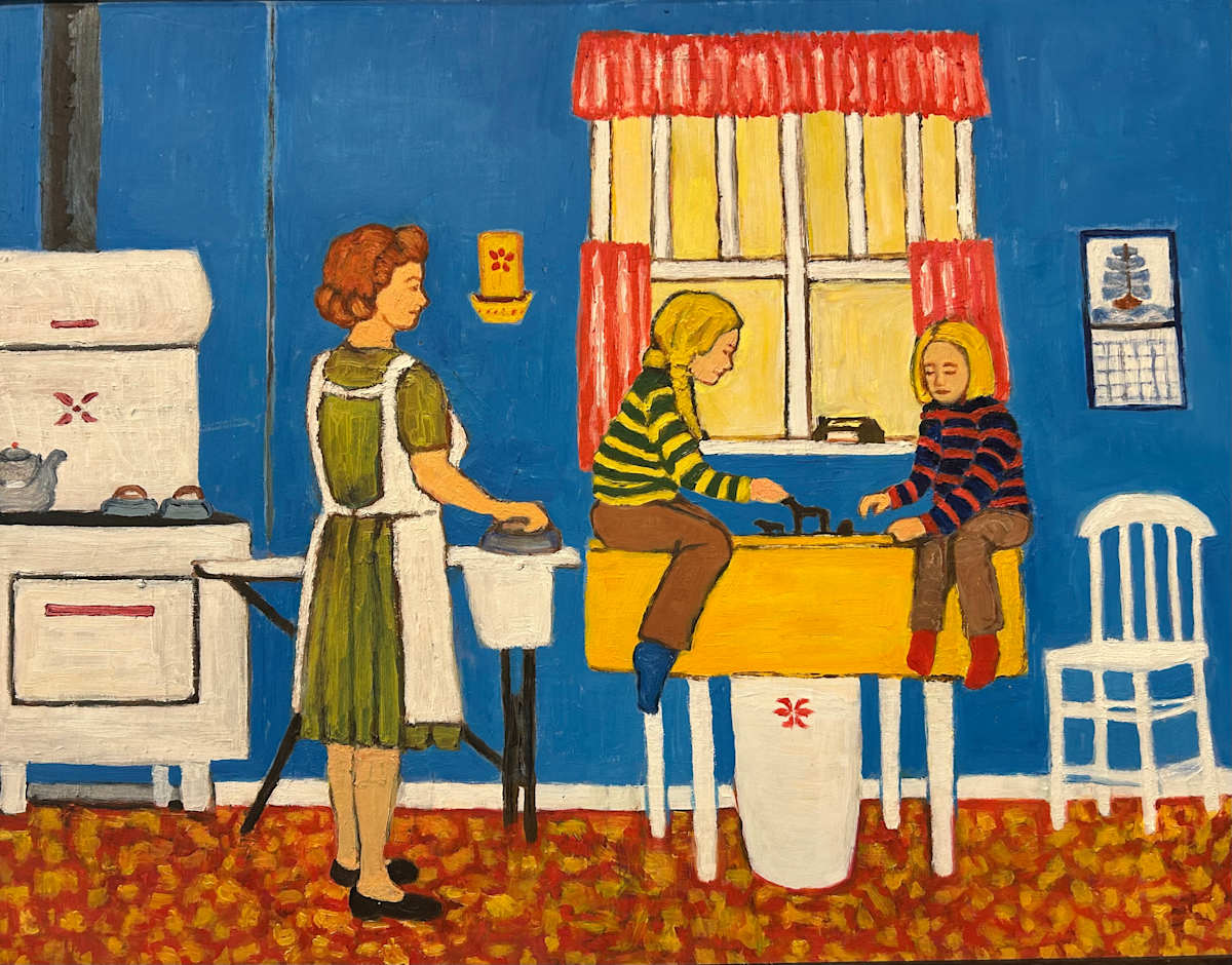 Playing on the Table while Mom Irons (Childhood Memory Series) by Joanne Gullachsen (1943-2025), Image 2.