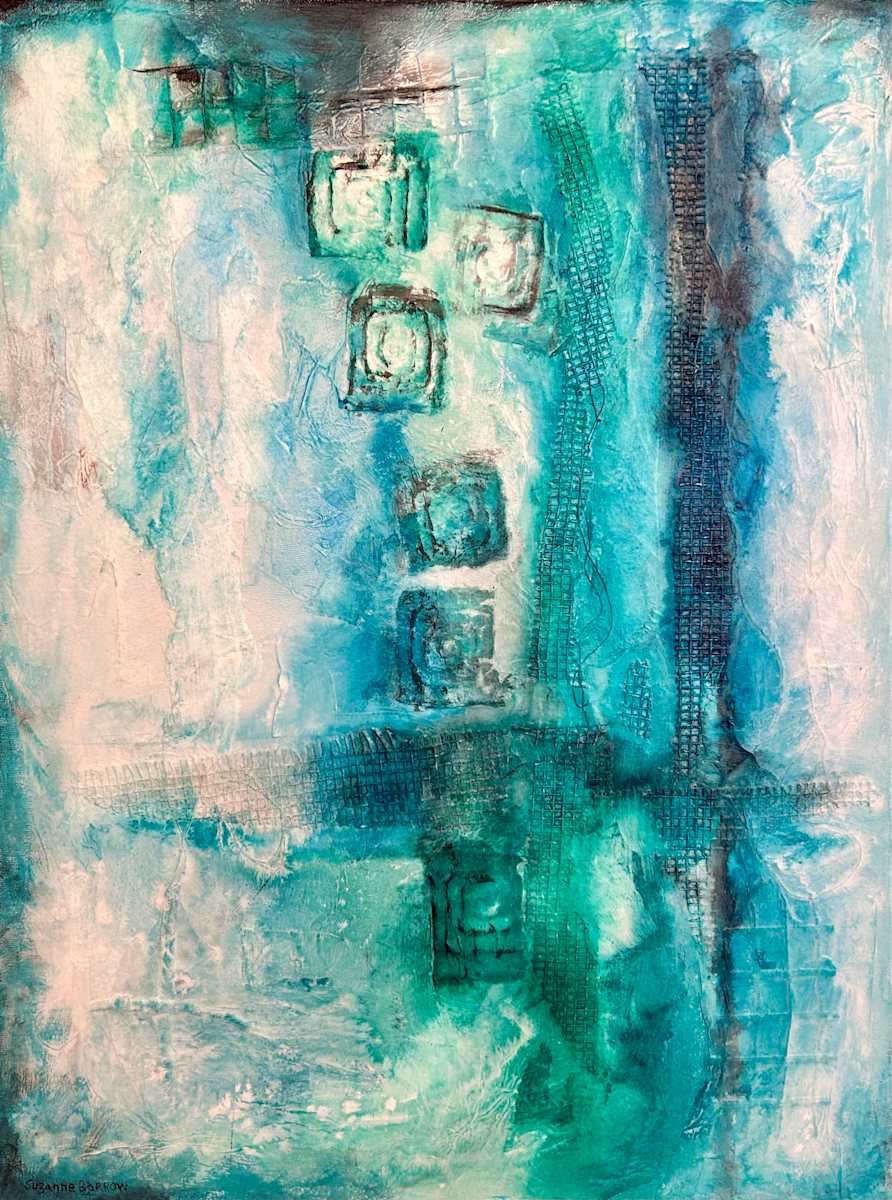 “Crossed Path’s” by Suzanne Barrow (1951-2025), Image 1.