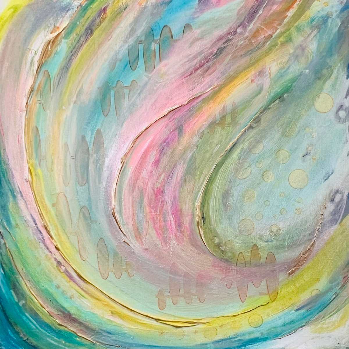 Breezy Summer Day by Connie Sloma Artist  Image: Experience the beauty of summer with the calming colors of nature with this painting. Let your mind and soul escape to the warm hues of the sun, florals, and sand. Relax and enjoy the simple pleasures of the season with Breezy Summer art.