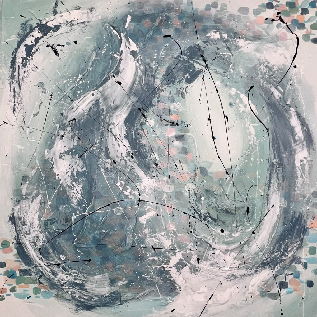 Cloudy Visions by Connie Sloma  Image: This dreamy fine art painting is soft with lots of movement, with subtle hints of being swept up into the clouds.