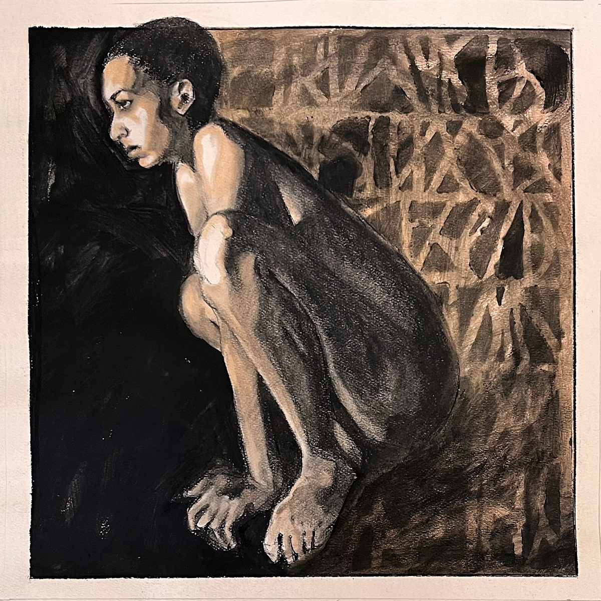 Bronze Beatrix by Deborah Masterson  Image: Adriana is modeling nude and she’s cold. I gave her a coat of the warmest color paint I could find.