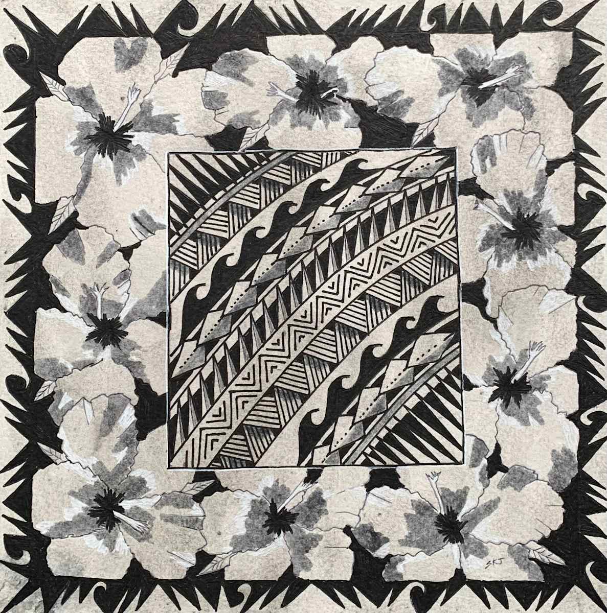 Hibiscus Tribal by Scott Johnson, Image 1.