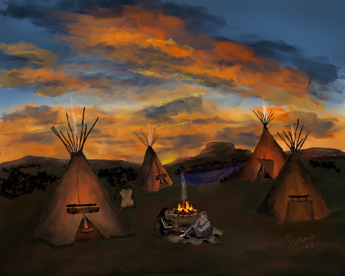 Sunset over the Camp by Susan Reich 
