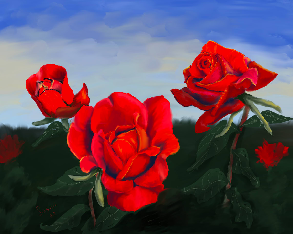 Red Roses by Paintings by Susan  Image: Red Roses