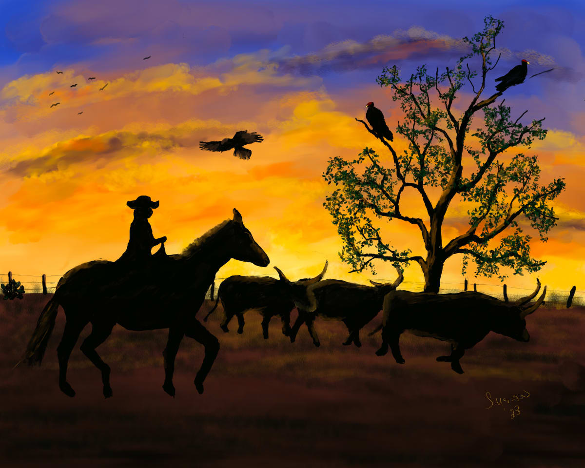 Tending the Herd by Paintings by Susan  Image: Tending the Herd