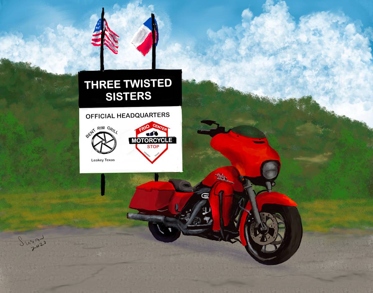 Fatboy At 3 Twisted Sisters by Susan Reich  Image: Fatboy at 3 Twisted Sisters