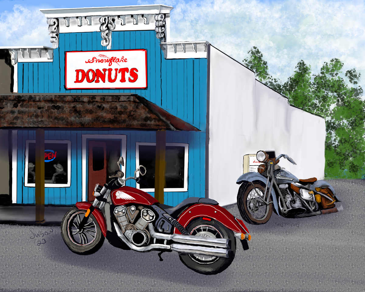 Bikes At Snowflakes by Susan Reich 