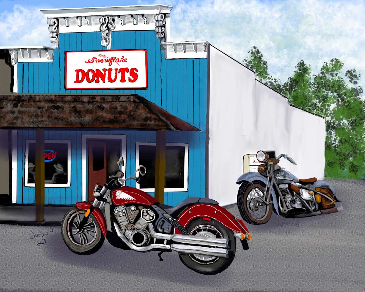 Bikes At Snowflakes by Susan Reich, Image 1.