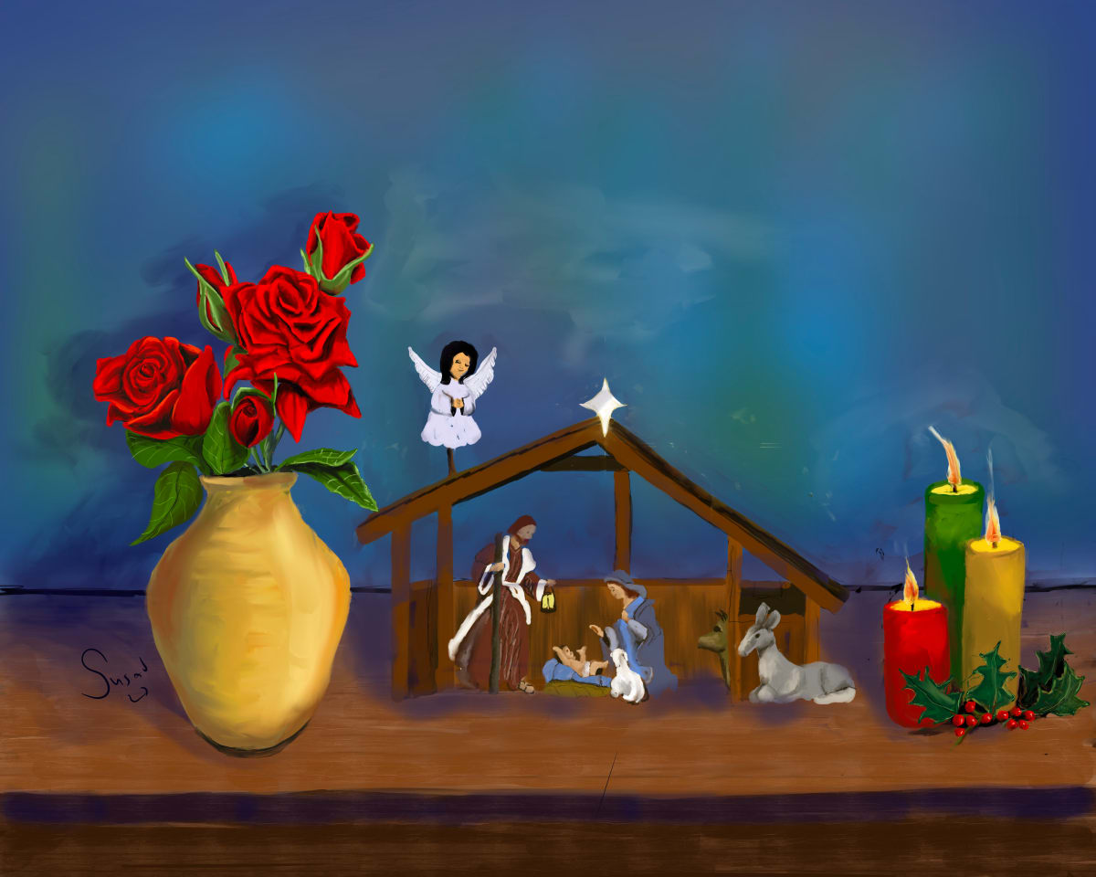 Roses & Nativity by Susan Reich 