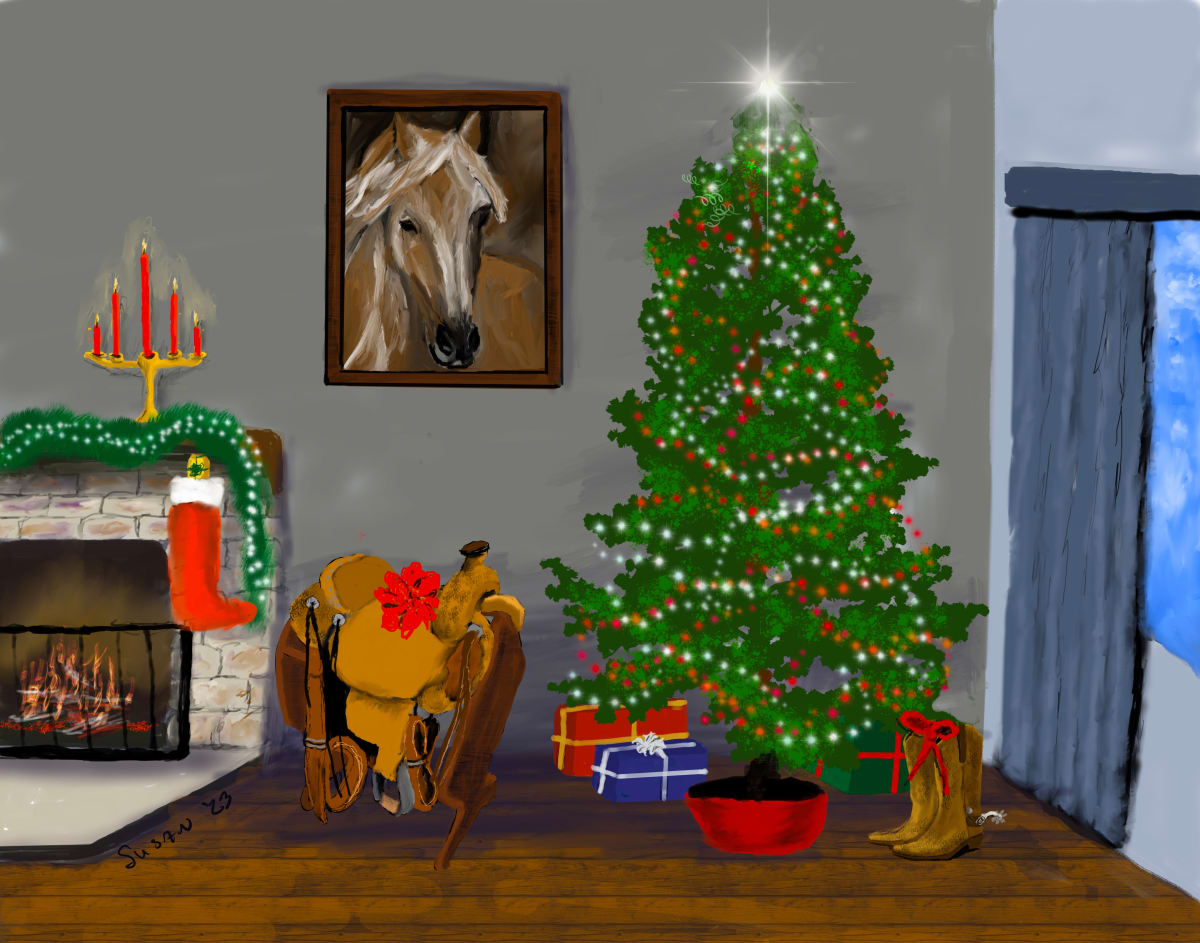 Christmas Saddle by Paintings by Susan 