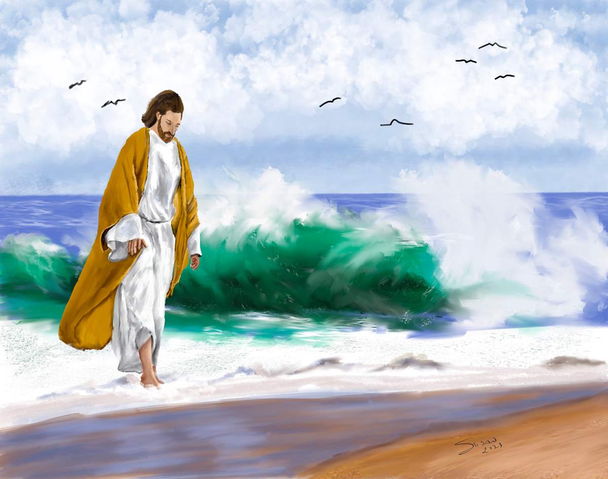 Jesus in the Waves by Susan Reich, Image 1.
