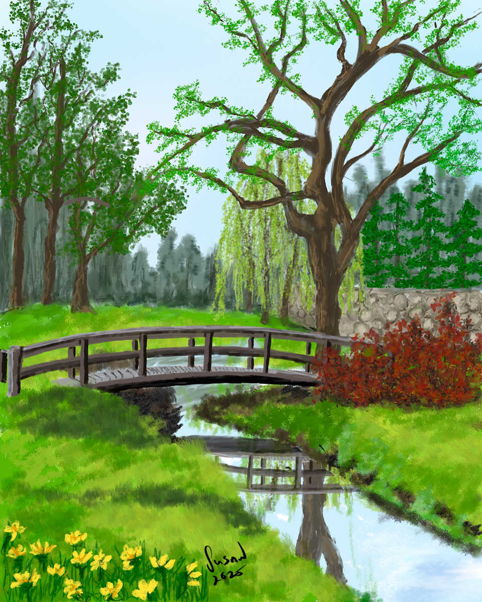 Bridge Over Creek 2/100 by Susan Reich 
