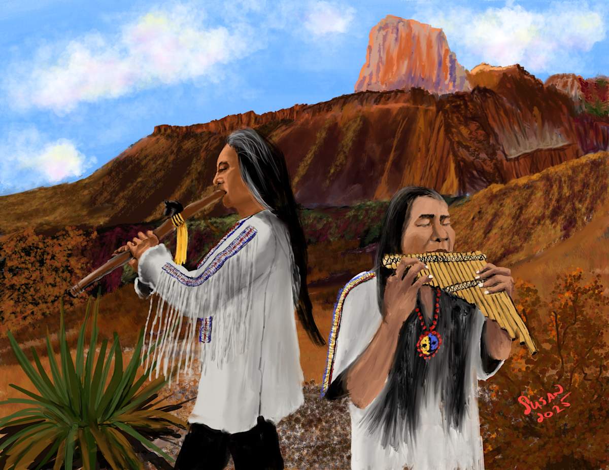 Flute Players 2/100 by Susan Reich 