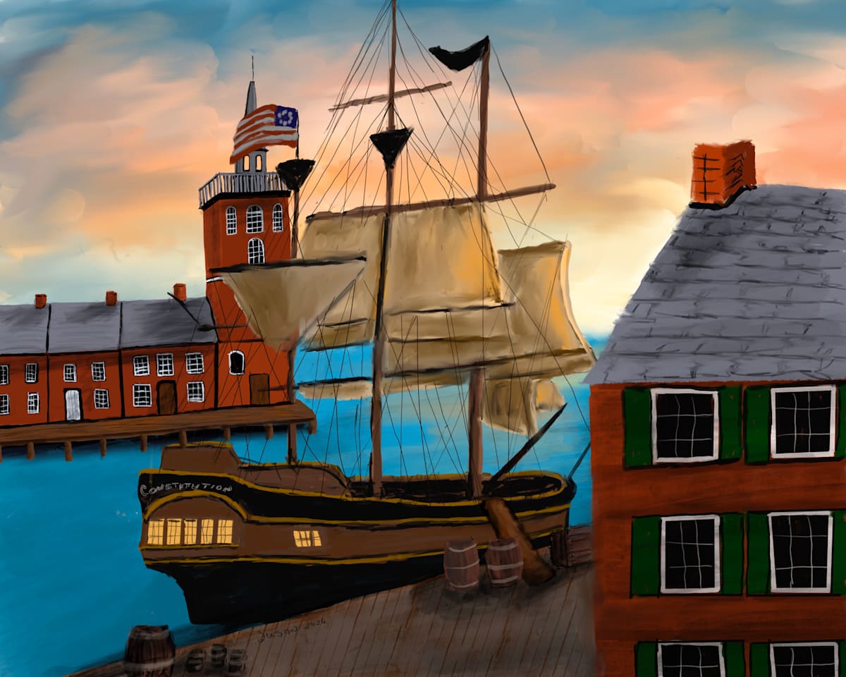 Boston Harbor - Calm Before The Storm by Susan Reich, Image 1.