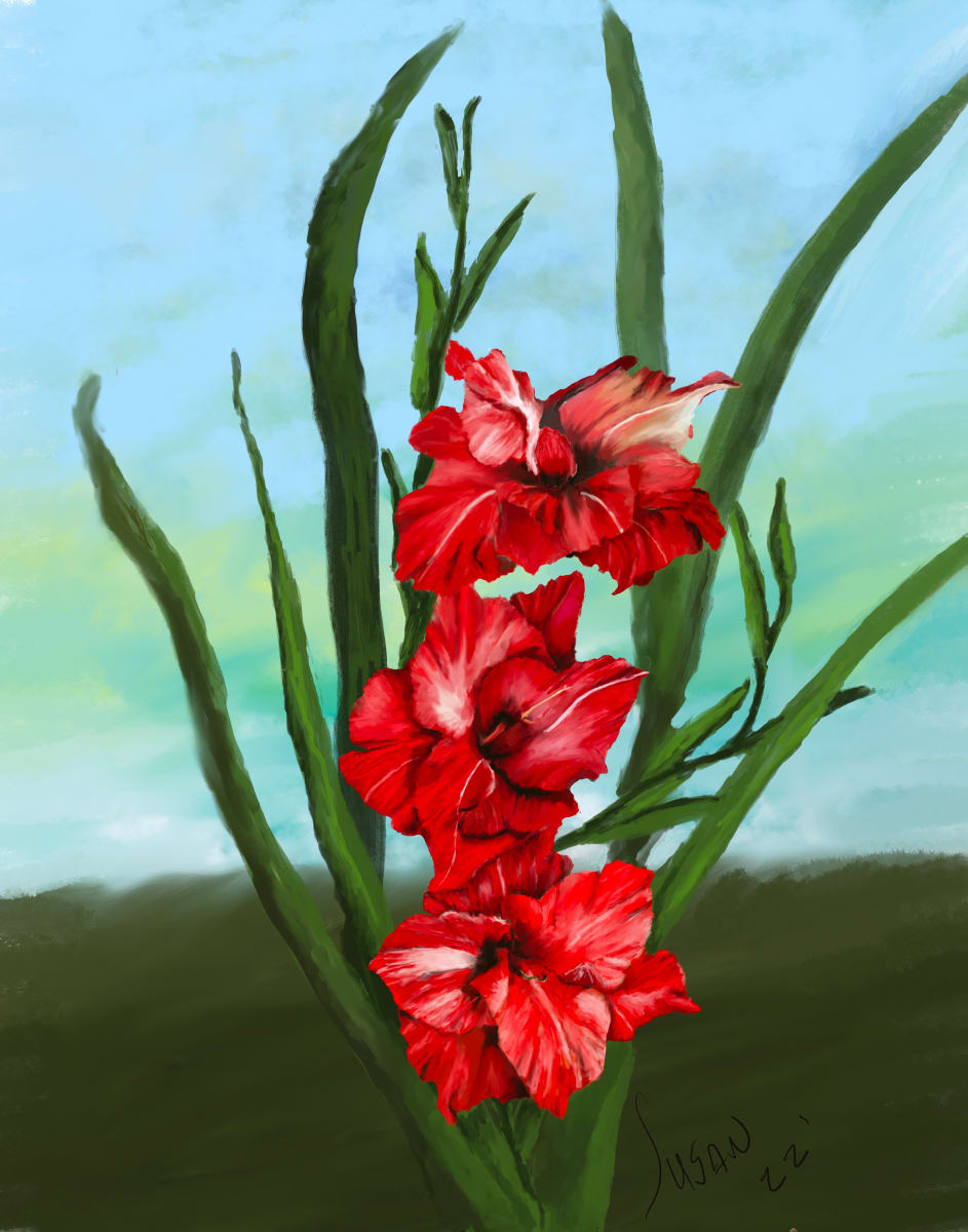 Red Gladiolus by Susan Reich 