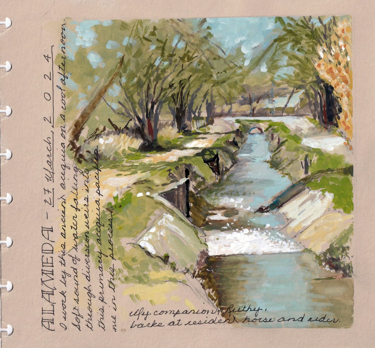 Journey Daybook Page by Margaret Pulis Herrick (Peggy)  Image: Acequia Project: Alameda