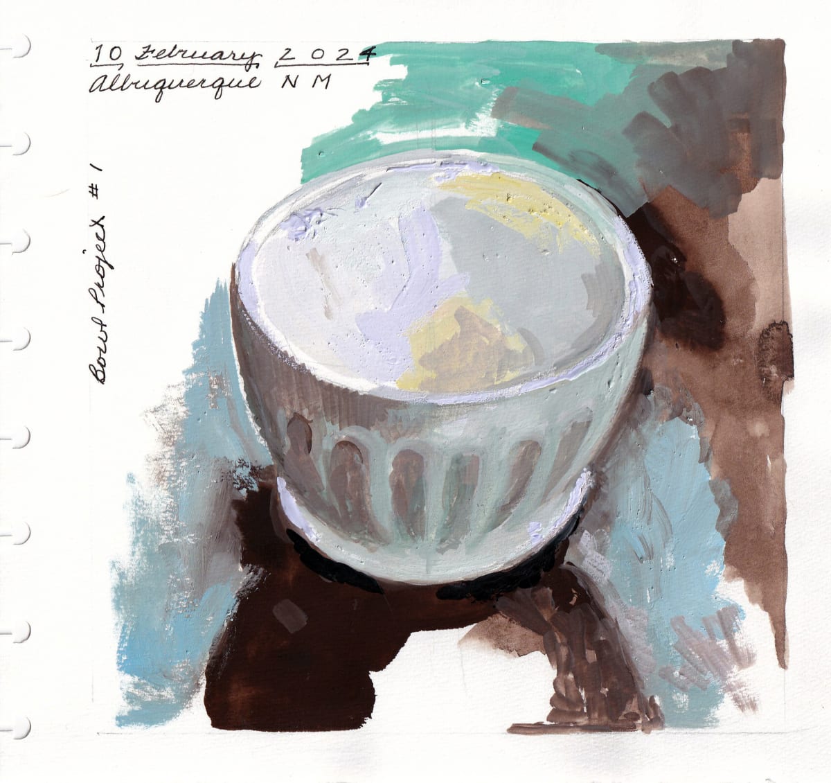 Journey Daybook Page by Margaret Pulis Herrick (Peggy)  Image: Bowl Project #1