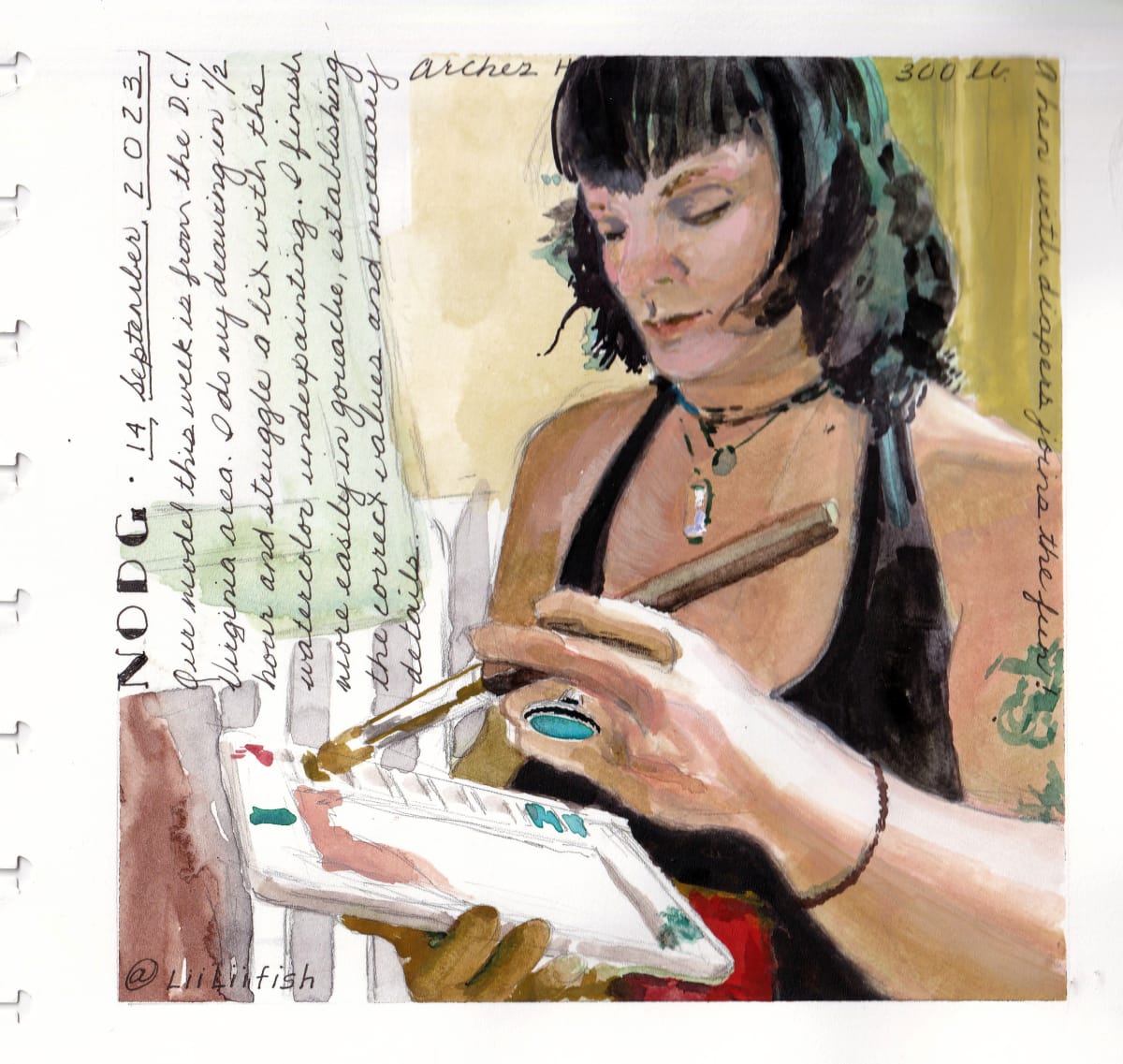 Journey Daybook Page by Margaret Pulis Herrick (Peggy)  Image: New Orleans Drawing group model. 