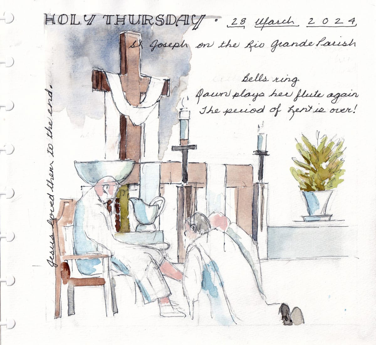 Journey Daybook Page by Margaret Pulis Herrick (Peggy)  Image: Holy Thursday