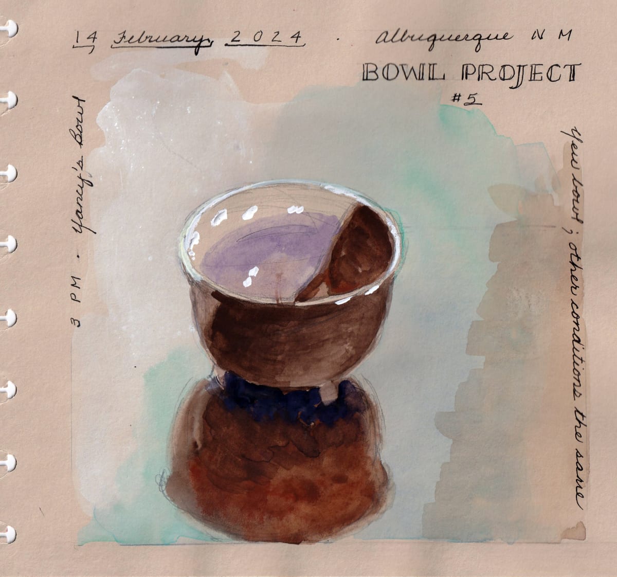 Journey Daybook Page by Margaret Pulis Herrick (Peggy)  Image: Bowl Project #5