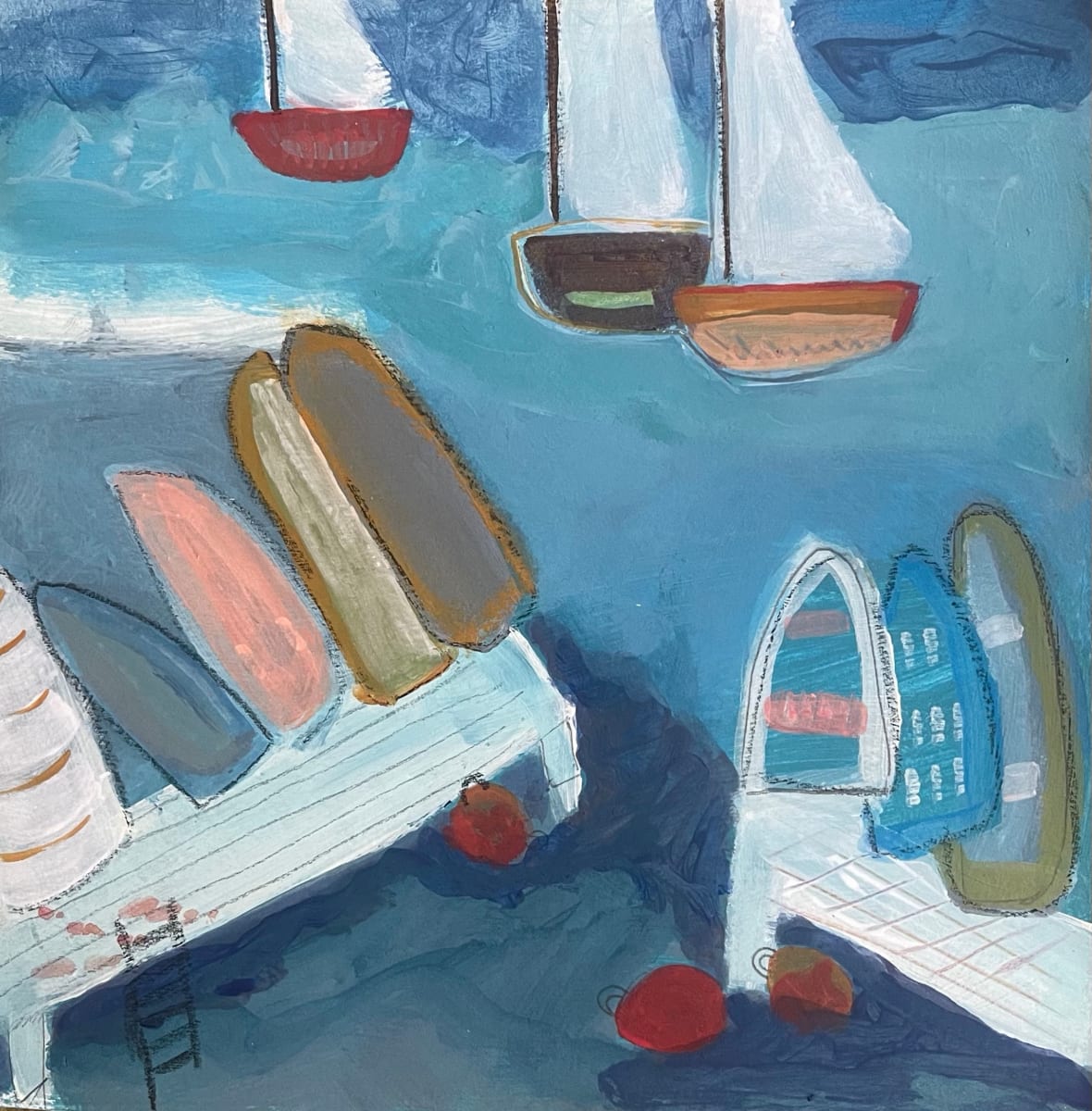 Boat Racks and Sails by Chrissie Richards 