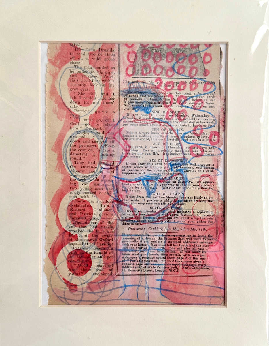 Study for larger painting on newspaper by Chrissie Richards 